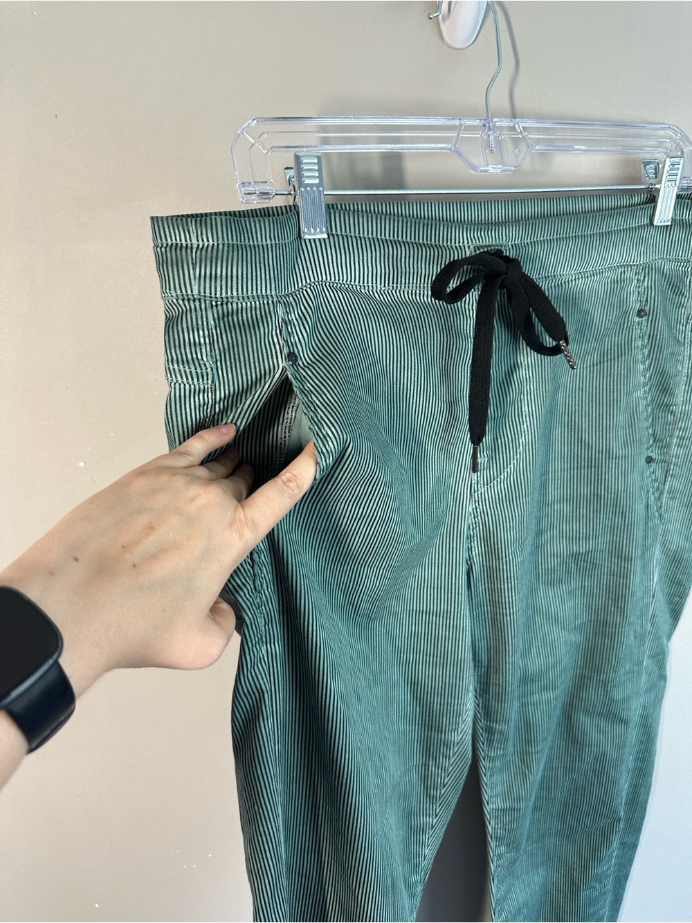 Alembika Pinstripe Iconic Stretch Jeans Teal Size 3(10-12) - Picture 9 of 16